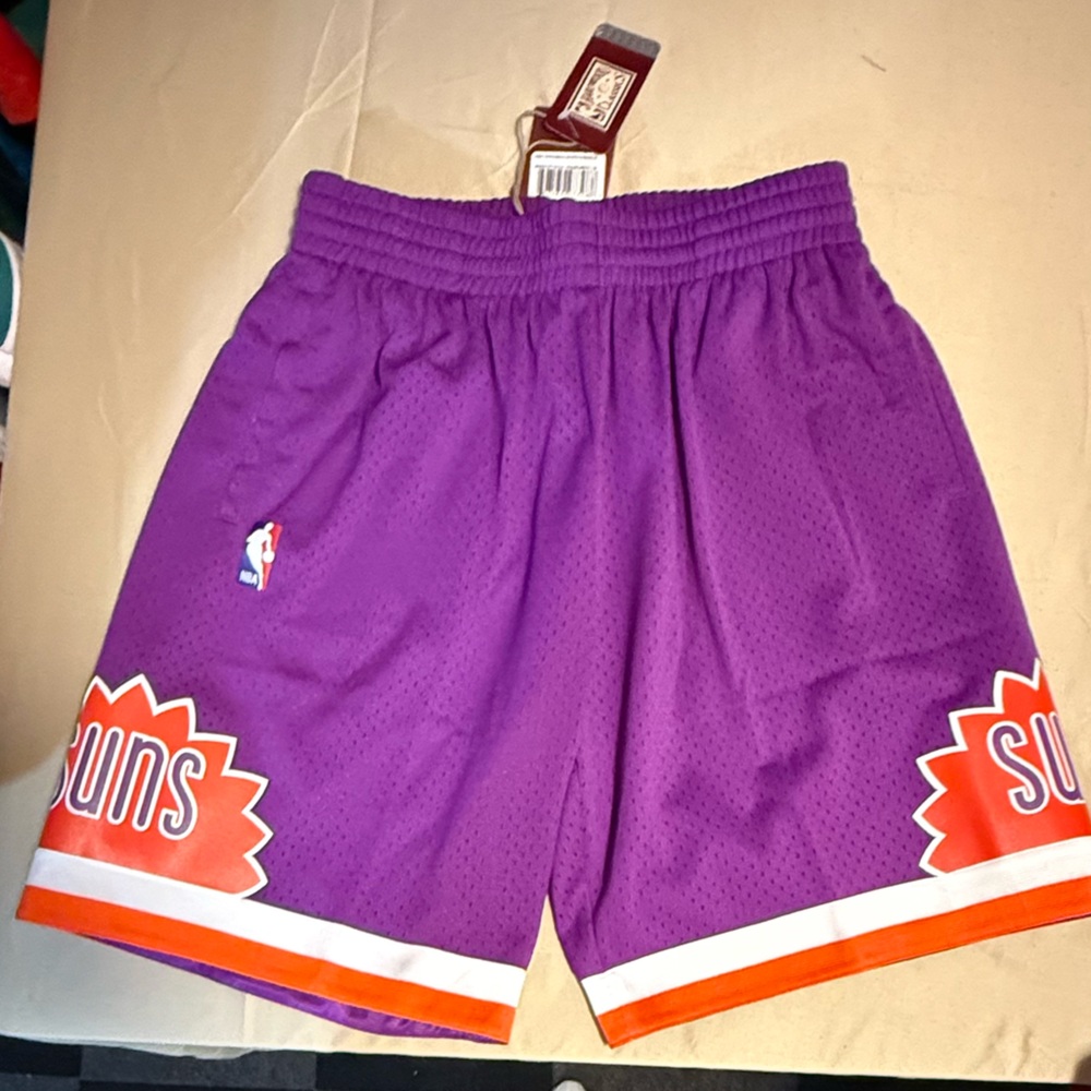 NBA Purple Shorts with Red and White Accents